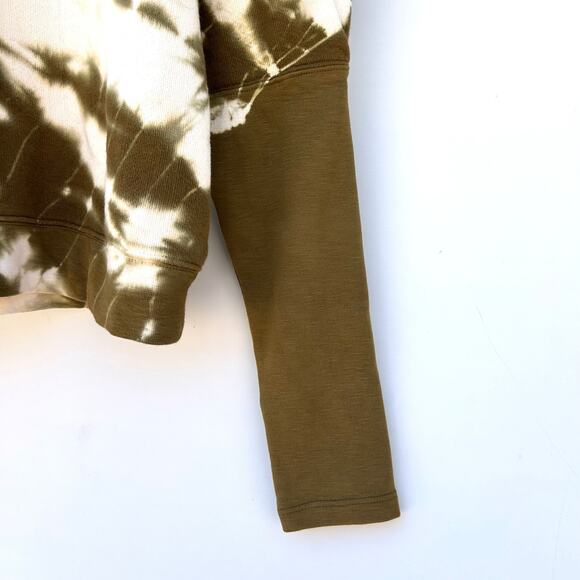 Ulla Johnson Olive and Cream Tie-Dye V-Neck Sweatshirt - Picture 8 of 9